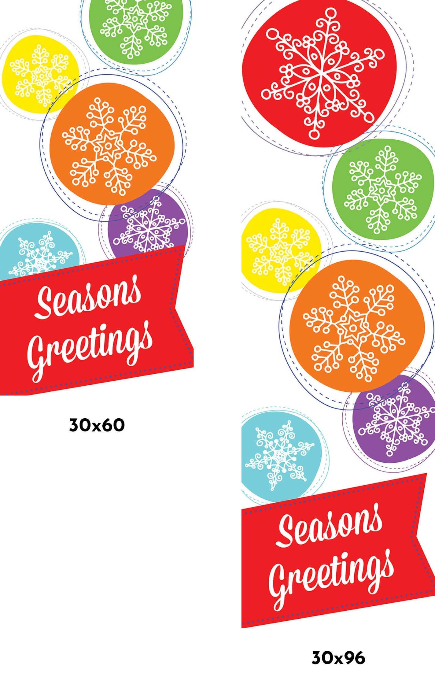 Colorful Snowflakes Single Vinyl Banner