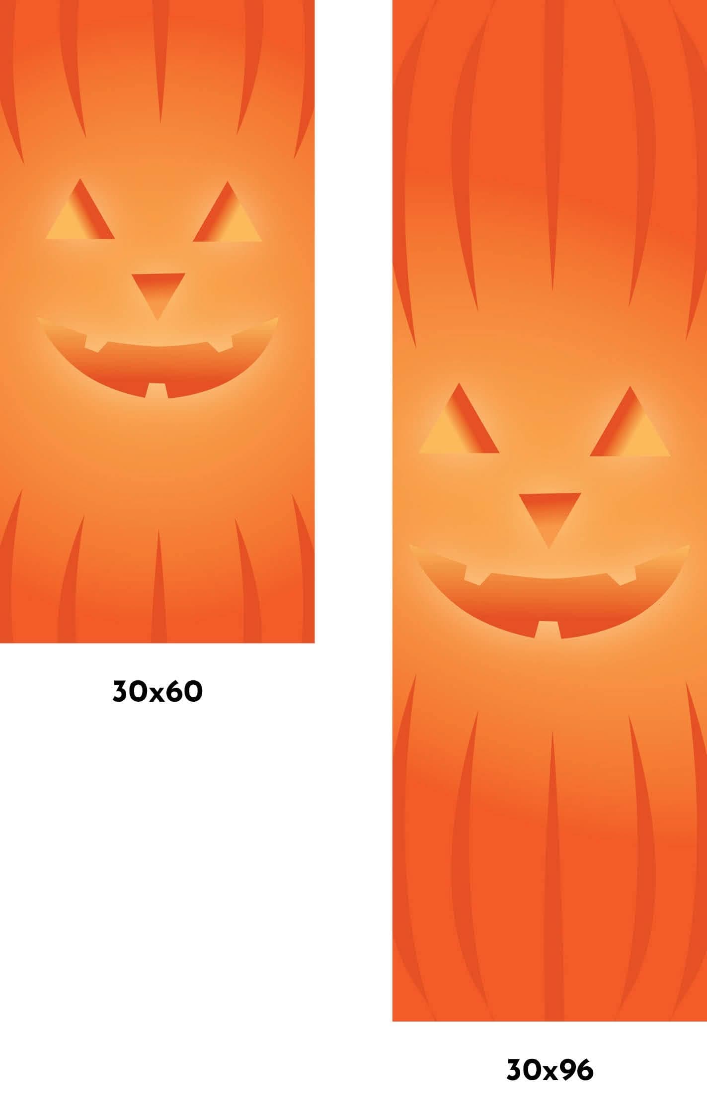 A banner with a cheerful jack-o'-lantern, ready to celebrate Halloween