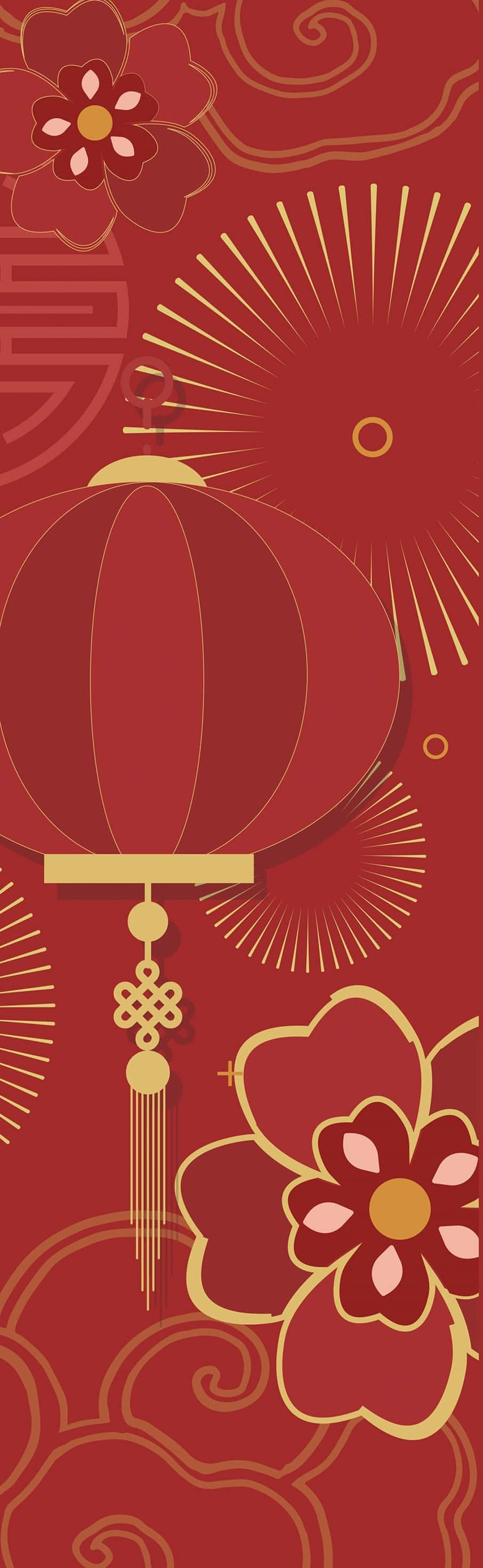 Happy New Year - Lantern Double Vinyl Banner