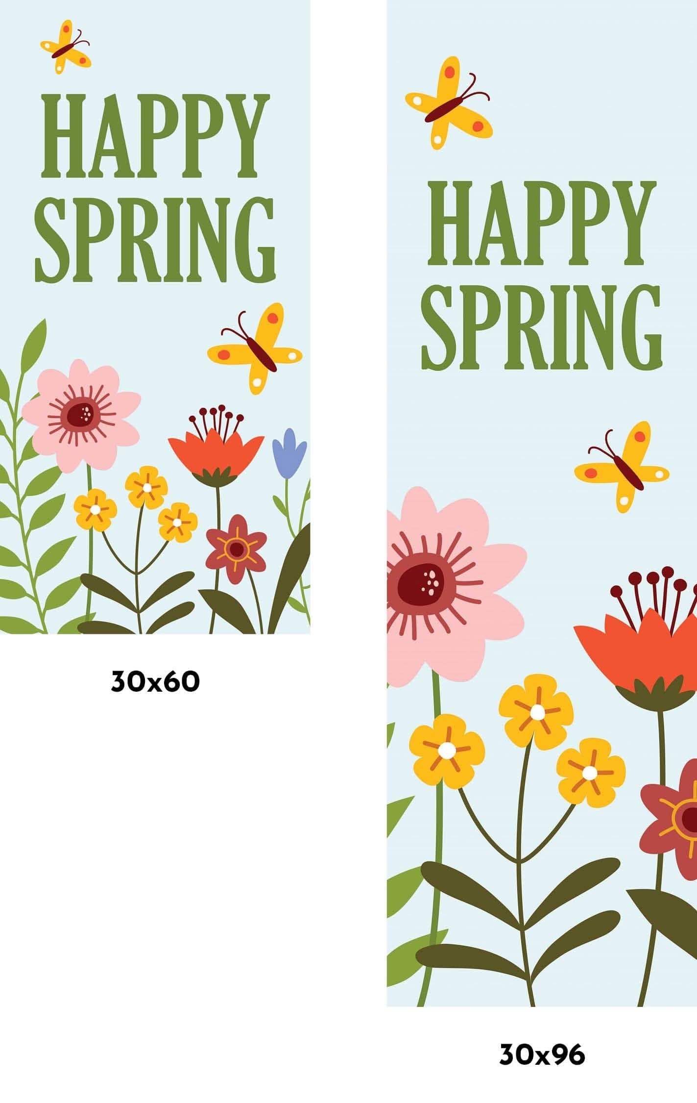 Happy Spring Garden Single Vinyl Banner