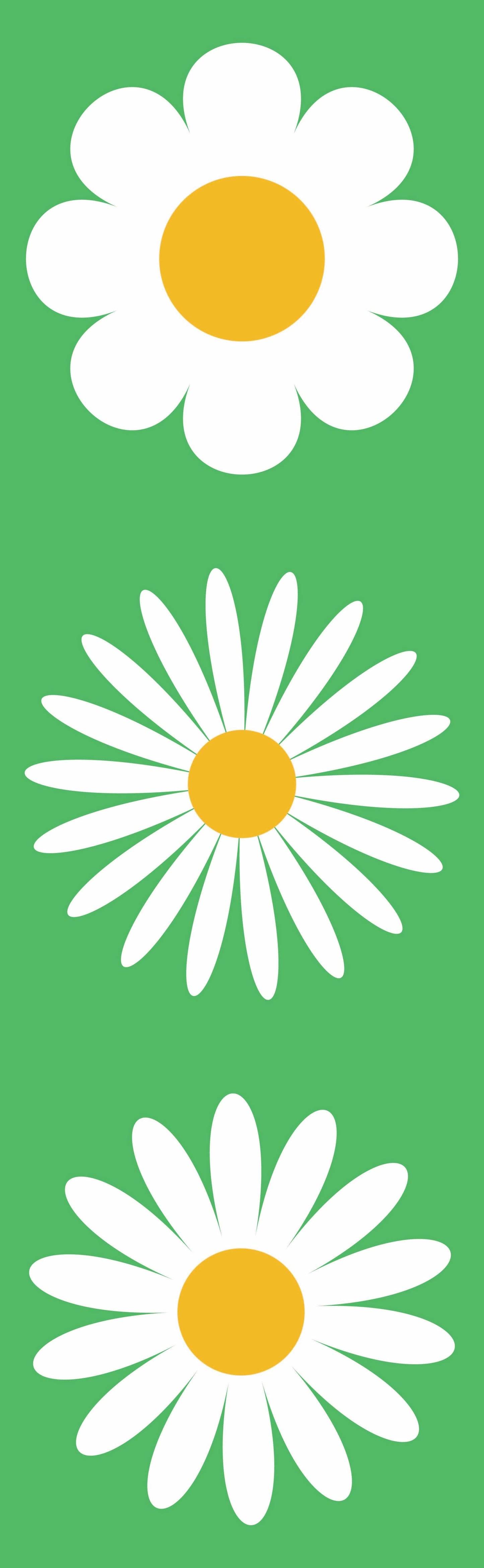 Hello Spring - White Daisy with Green Background Double Vinyl Banner