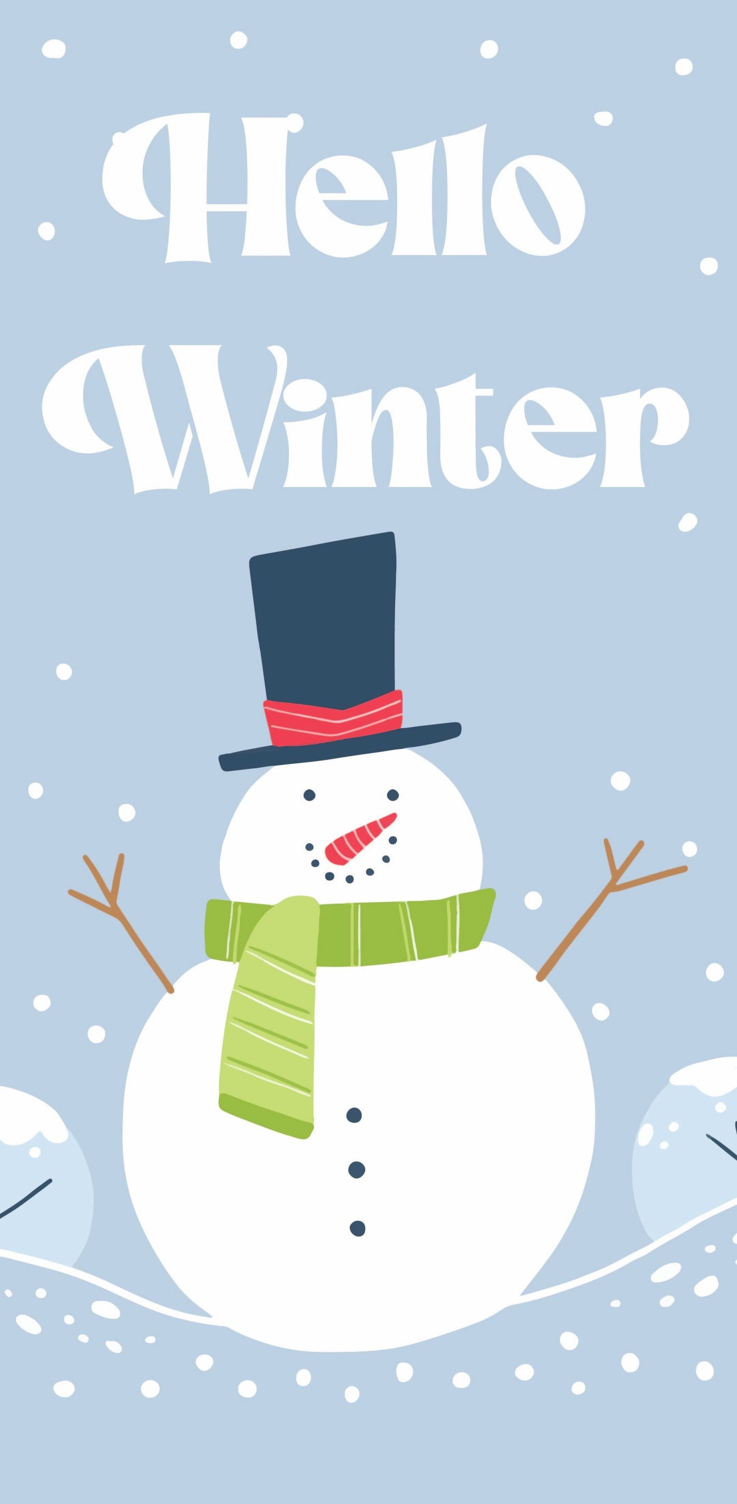 Hello Winter Single Vinyl Banner