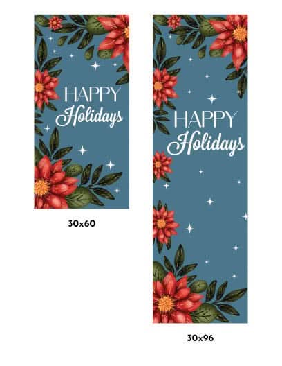 Holiday Poinsettias Single Vinyl Banner
