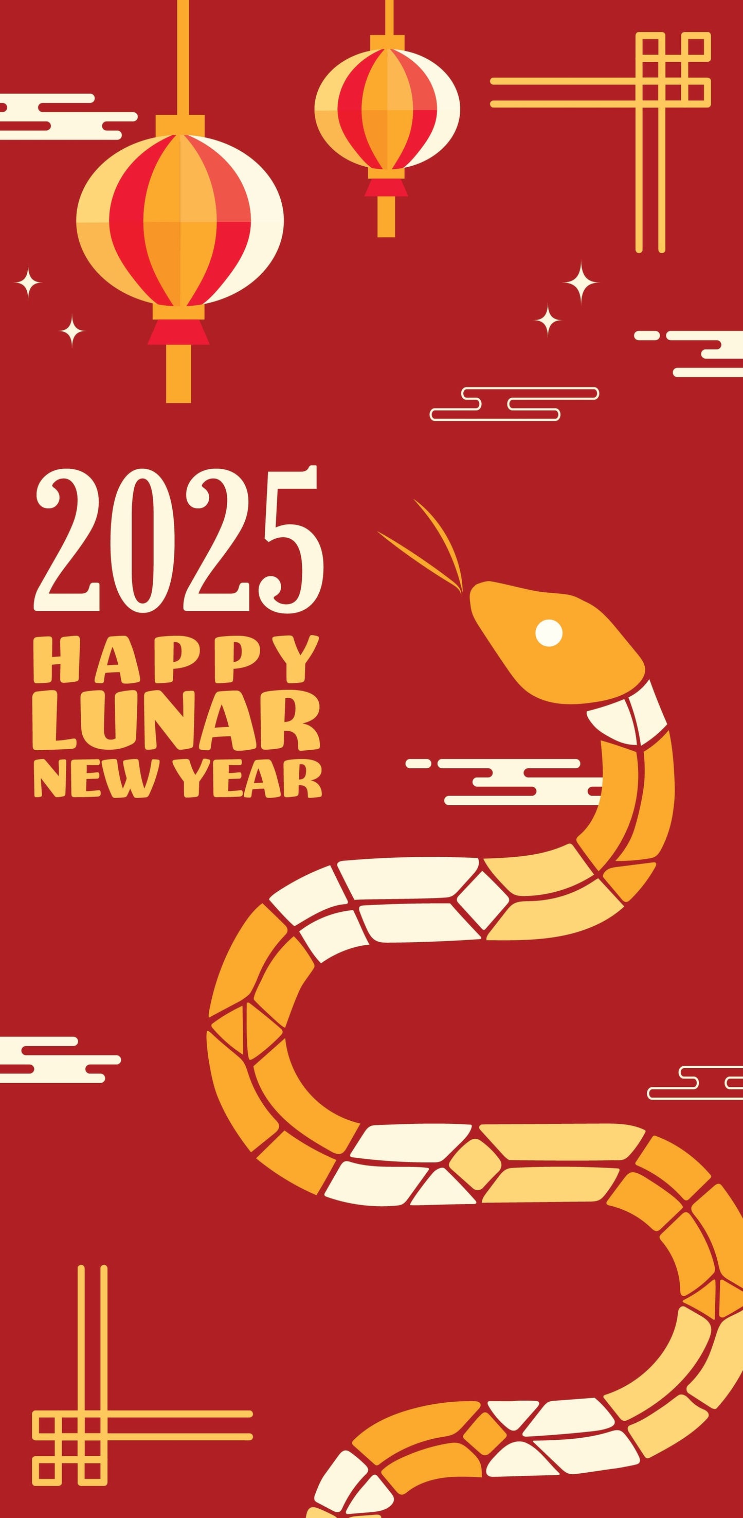Geometric Year of the Snake Single Vinyl Banner