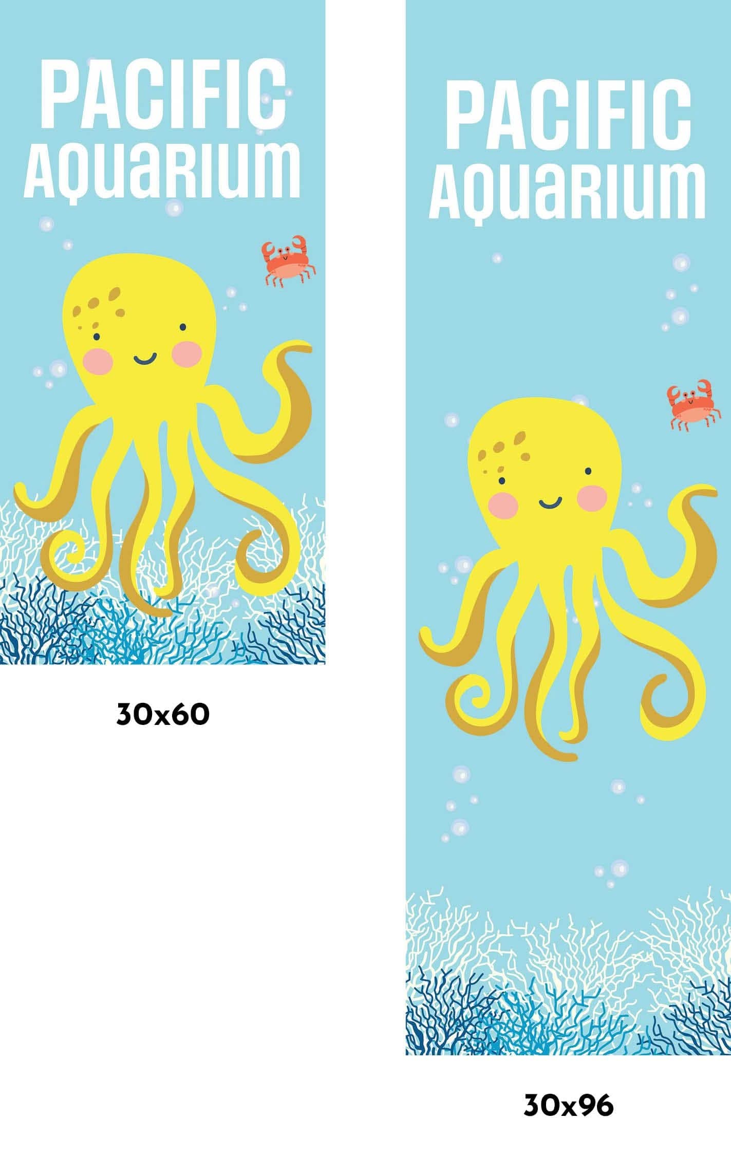 Octopus Aquarium Single Vinyl Banner