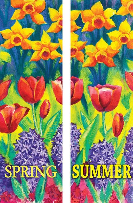 Spring Flowers Double Vinyl Banner Set