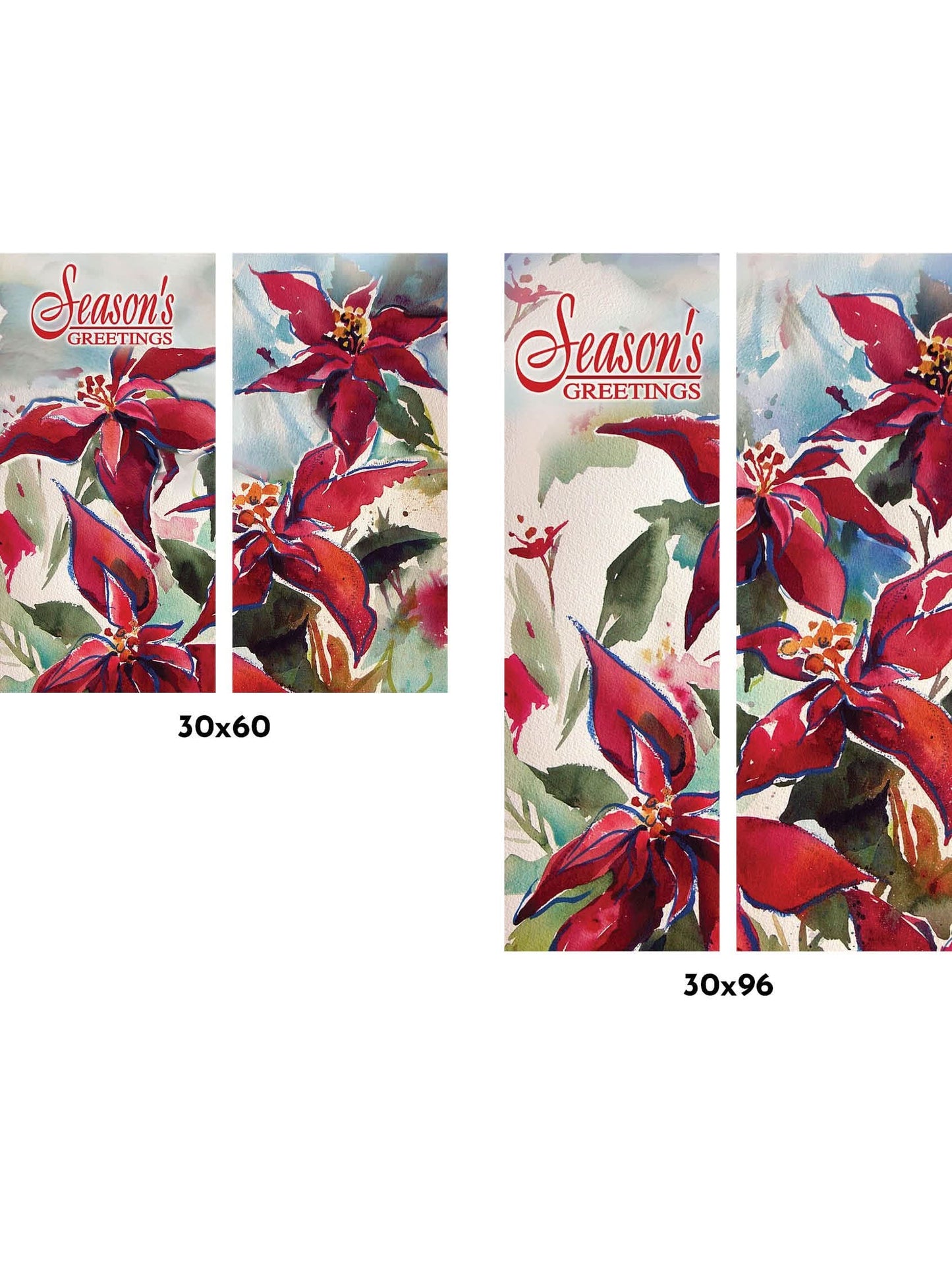 Watercolor Poinsettia Double Vinyl Banner Set