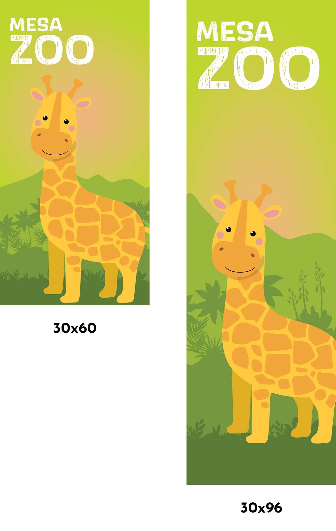 Welcome to the Zoo - Giraffe Single Vinyl Banner