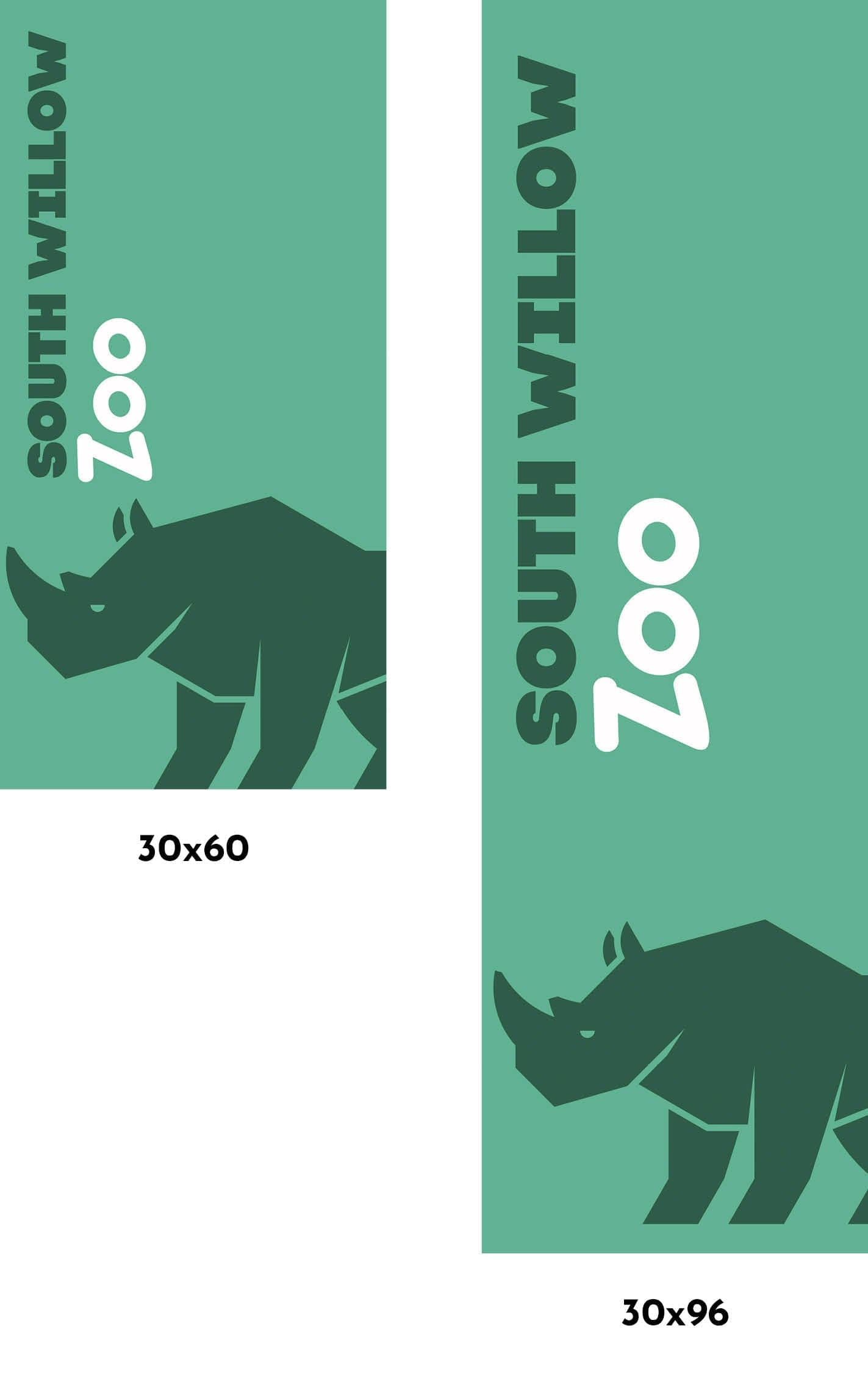 Zoo - Rhino Exhibit Single Vinyl Banner