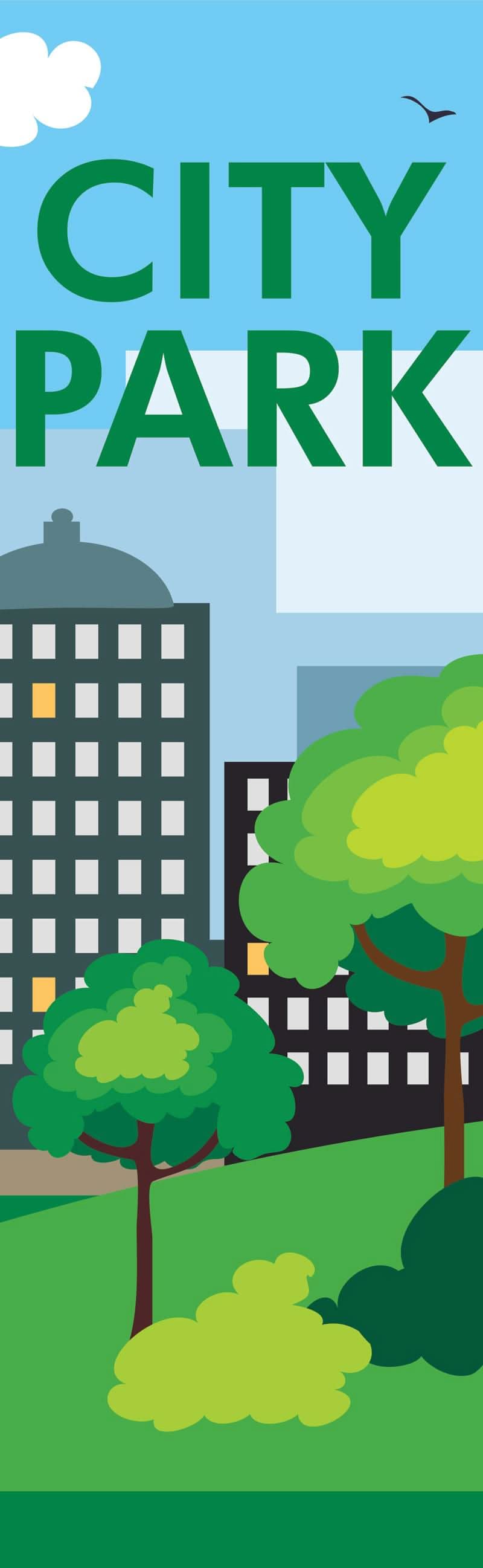 Dekra-Lite 30" x 60" City Park Single Vinyl Banner