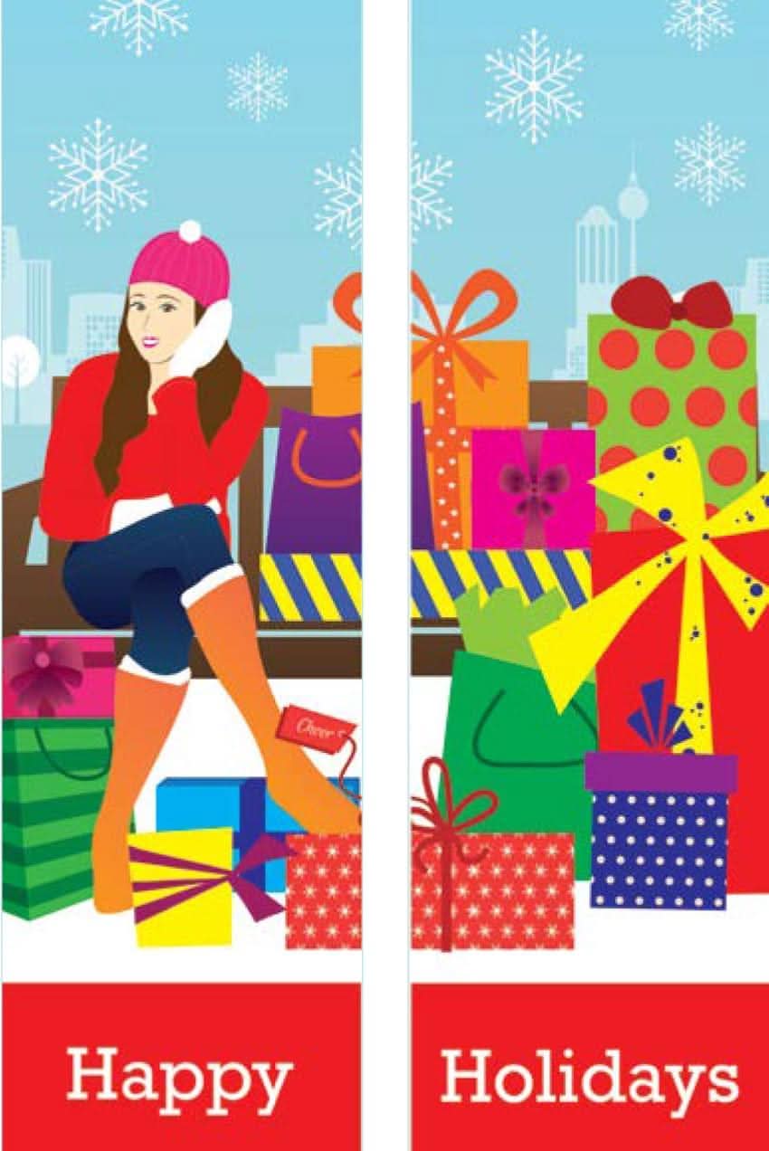 Dekra-Lite 30" X 60" Shop Til You Drop Double Vinyl Banner Set