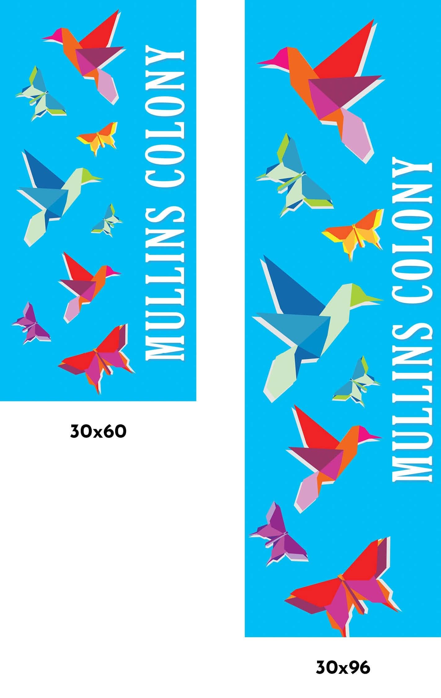 Birds and Butterflies Single Vinyl Banner