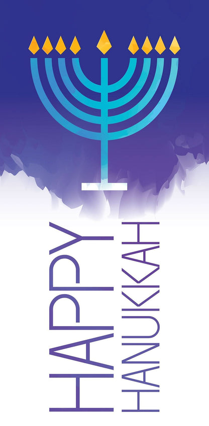 Blue Menorah Single Vinyl Banner