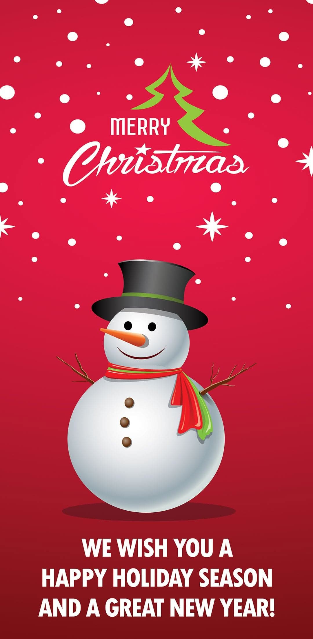 Bright Snowman Single Vinyl Banner