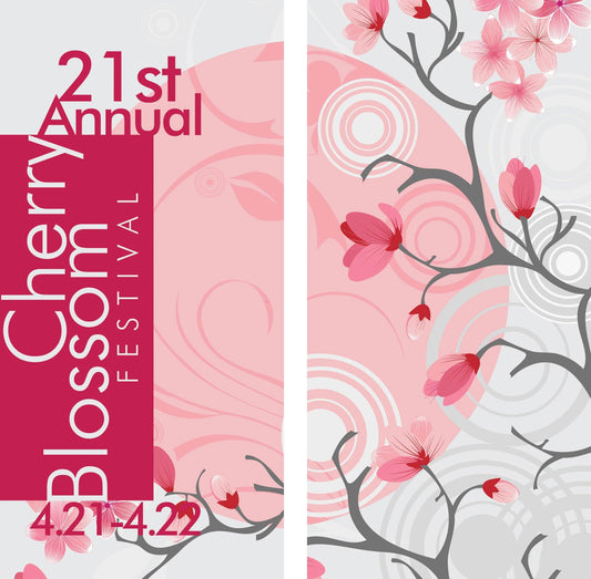 Cherry Blossoms Double Vinyl Banners