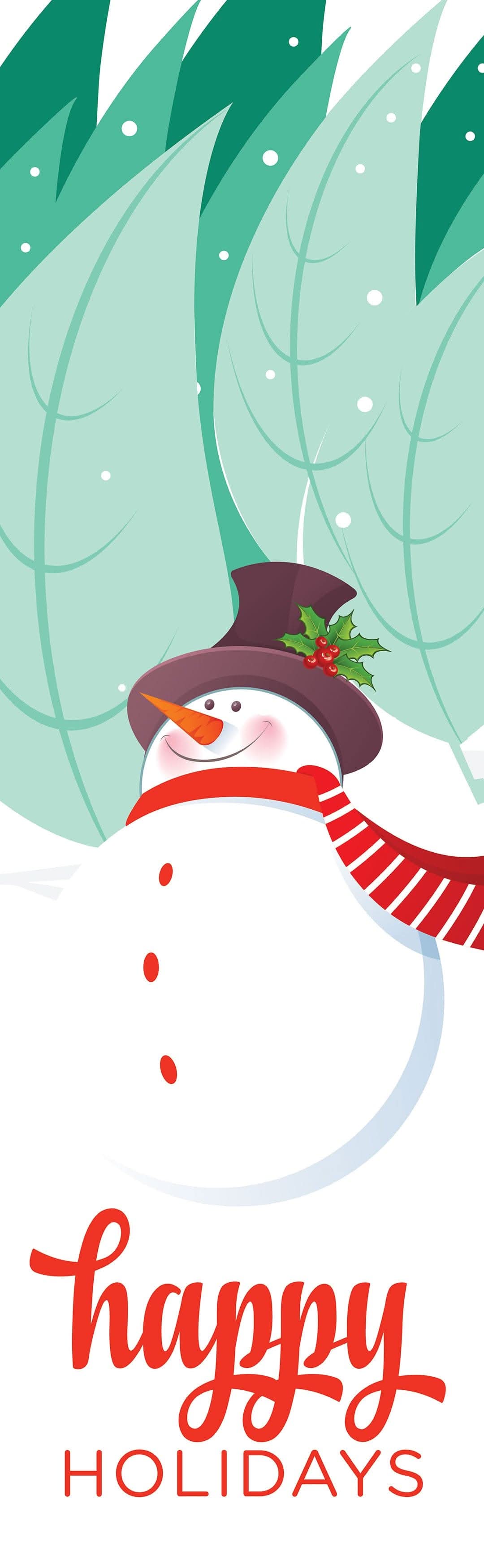 Evergreen Snowman Single Vinyl Banner