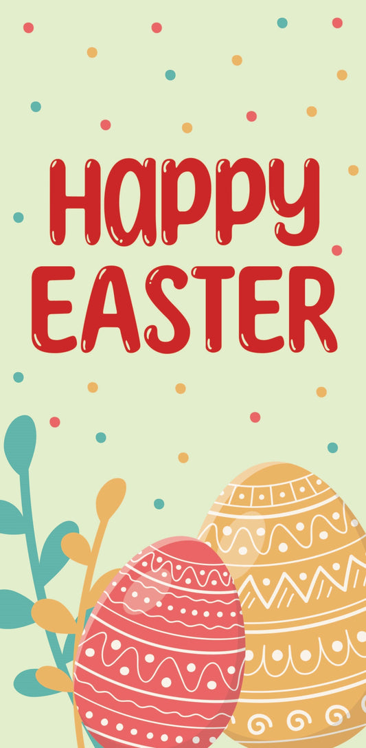 Happy Easter Eggs Single Vinyl Banner