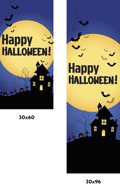 Happy Halloween- Full Moon Single Vinyl Banner