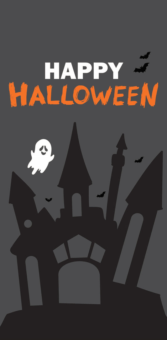 Happy Halloween- Haunted House Single Vinyl Banner