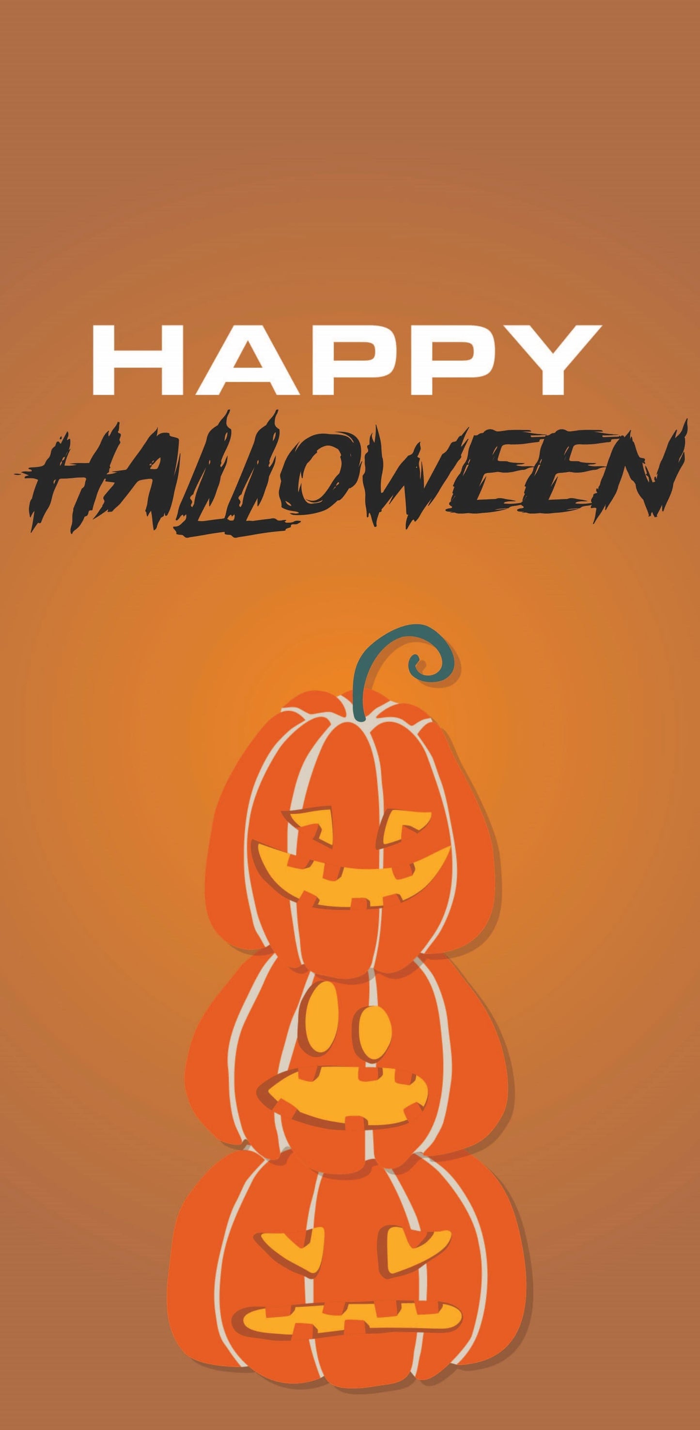 Happy Halloween- Three Stack Pumpkins Single Vinyl Banner