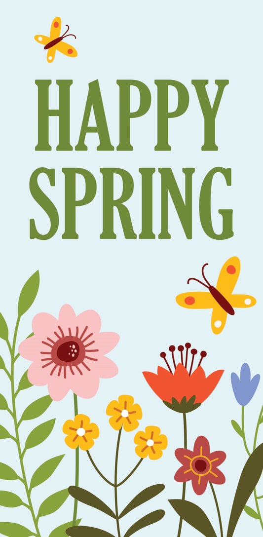 Happy Spring Garden Single Vinyl Banner