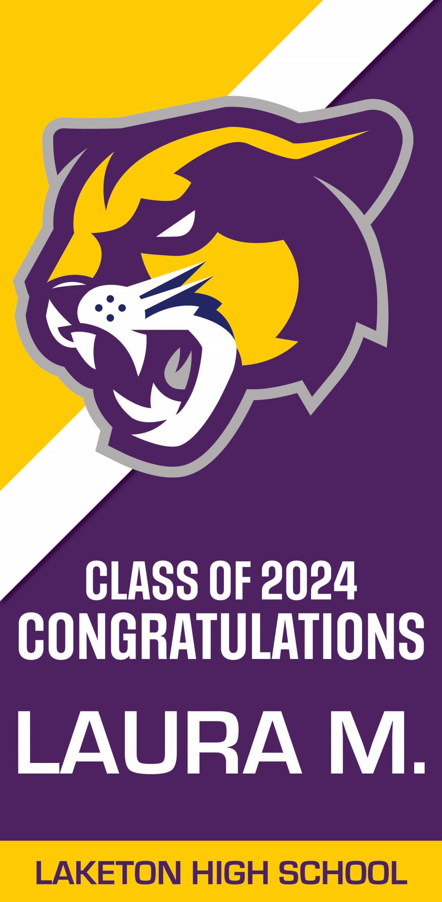 High School Graduation Dynamic Stripe Single Vinyl Banner