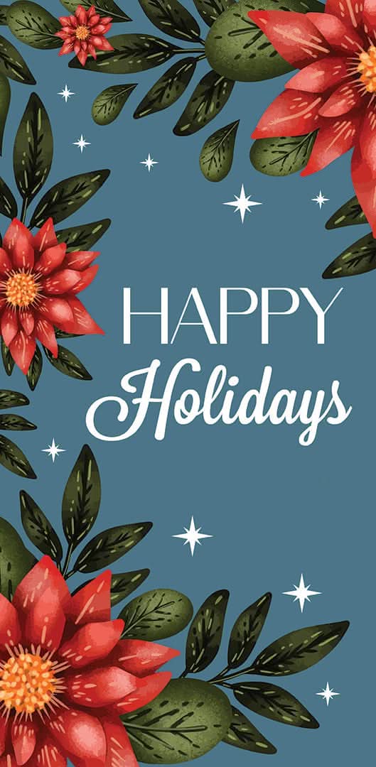 Holiday Poinsettias Single Vinyl Banner