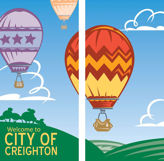 Hot Air Balloon Double Vinyl Banner Set