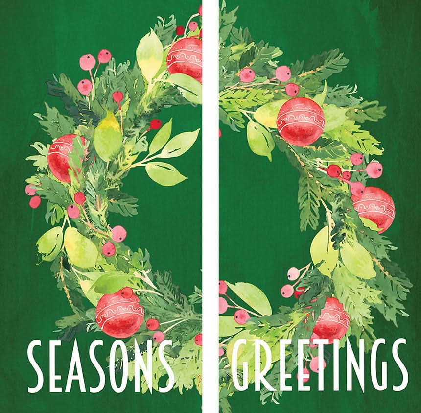 Ornament Wreath Double Vinyl Banner Set