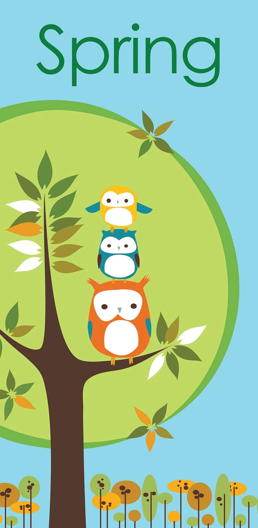 Owls in Spring Single Vinyl Banner