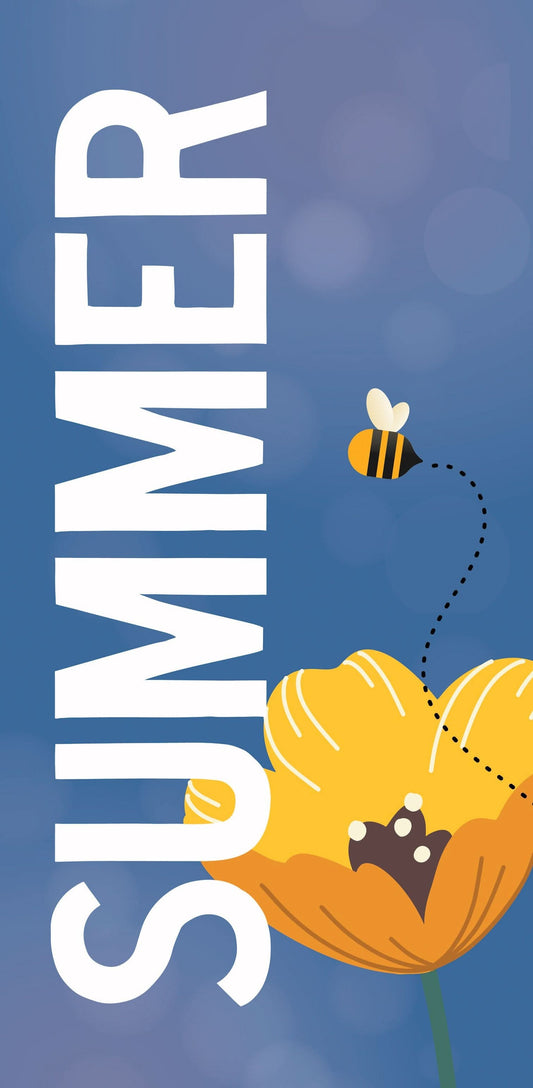 Summer Bee with Sunflower Single Vinyl Banner