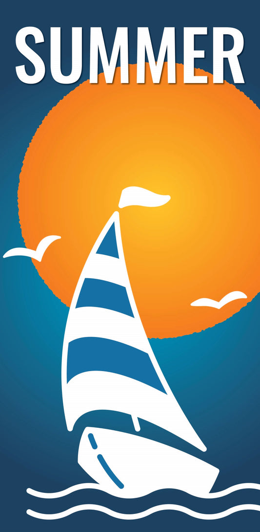 Summer Sail Boat Single Vinyl Banner