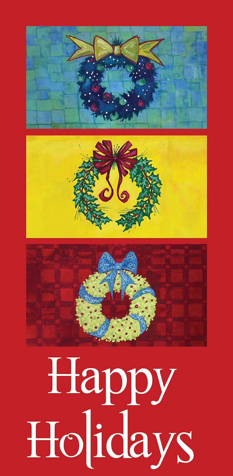 Three Wreaths Single Vinyl Banner