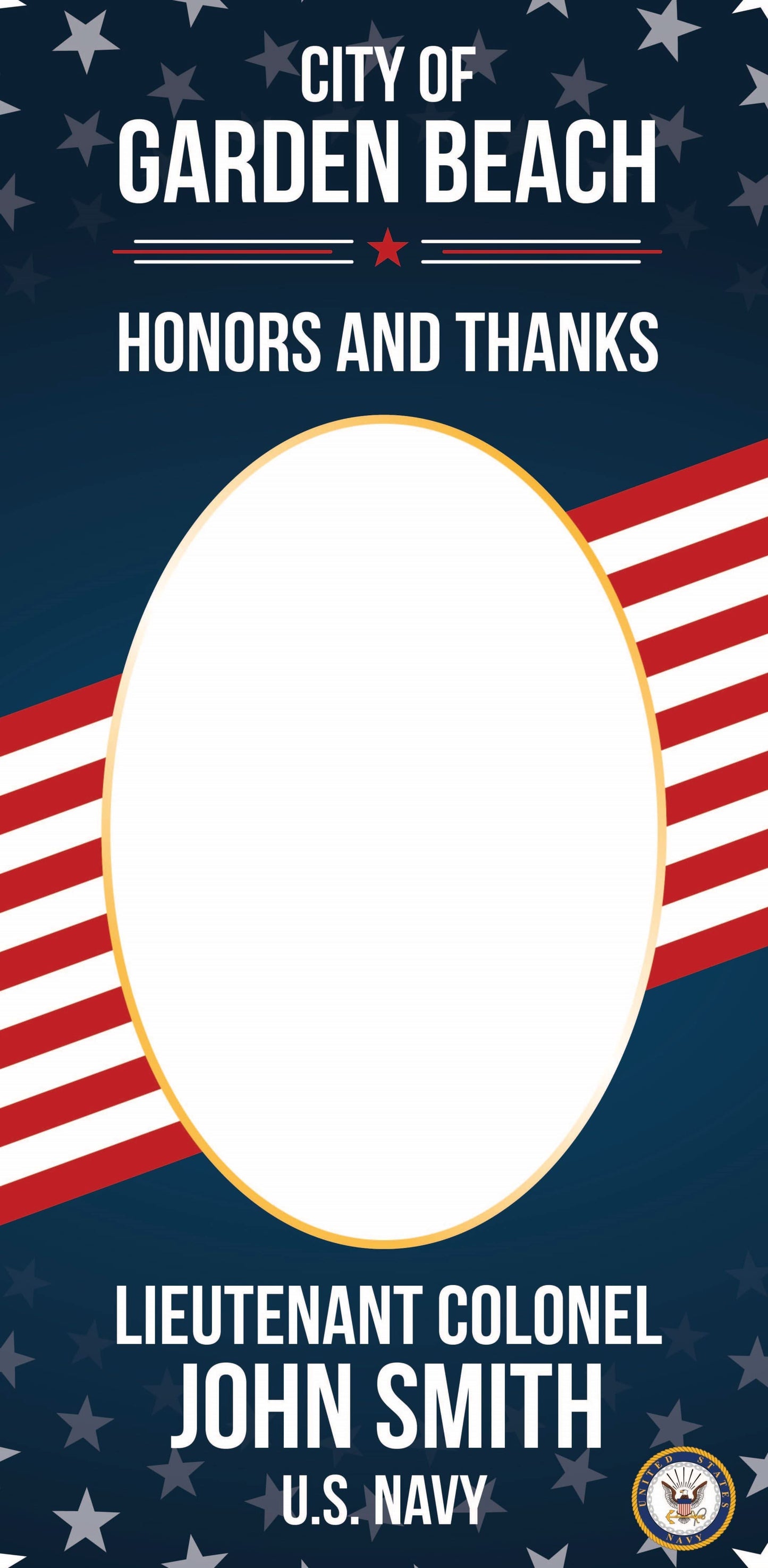 U.S. Navy Honor and Thank you Single Vinyl Banner