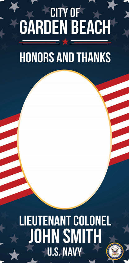 U.S. Navy Honor and Thank you Single Vinyl Banner