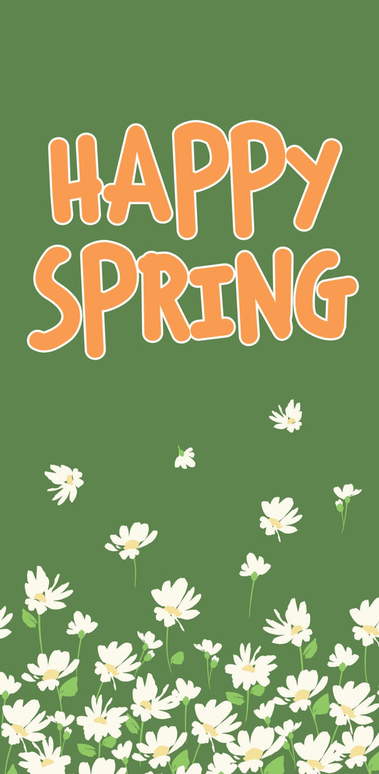 White Spring Daisies Single Vinyl Banner