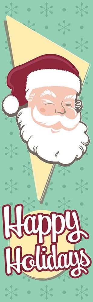 Dekra-Lite 30" x 60" Retro Santa Single Vinyl Banner